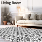 Modern Black Abstract Pattern Rug