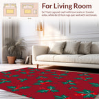 Festive Holly Berry Pattern Accent Rug