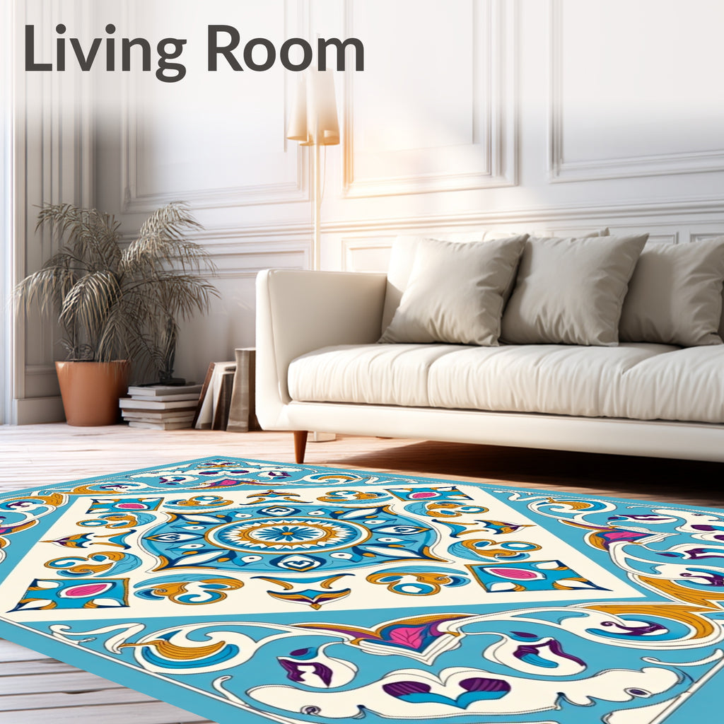 Colorful Floral Mandala Design Rug