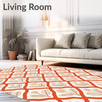 Retro Floral Lattice Pattern Rug