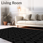 Charcoal Blossom Geometric Pattern Rug