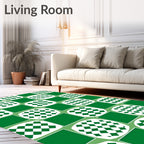 Graphic Diamond Square Mosaic Design Rug