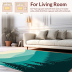 Layered Mountain Forest Landscape Rug