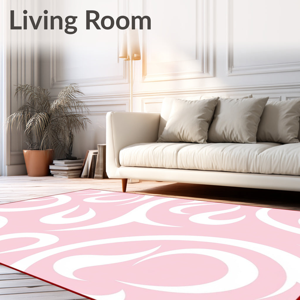 Soft Pink Swirls Pattern Rug
