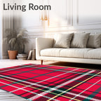 Classic Red Plaid Tartan Pattern Rug