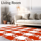 Bold Red White Checkered Pattern Rug