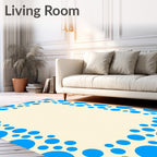 Blue Bubble Pattern Border Rug