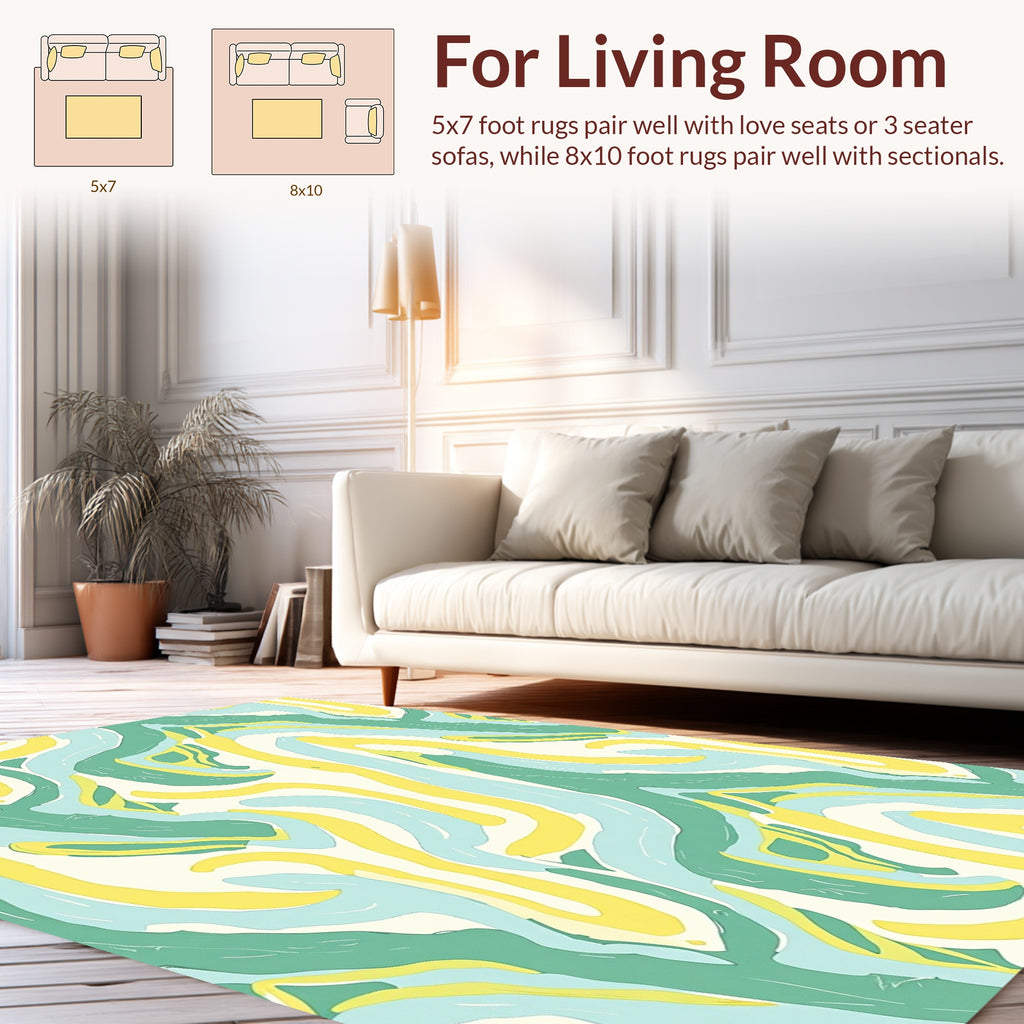 Abstract Wave Stripes Pattern Rug