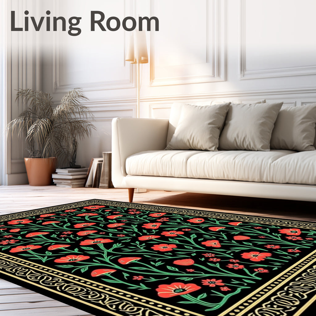 Art Nouveau Floral Garden Rug