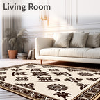 Elegant Intricate Floral Medallion Design Rug