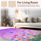 Vibrant Butterflies Flowers Garden Rug