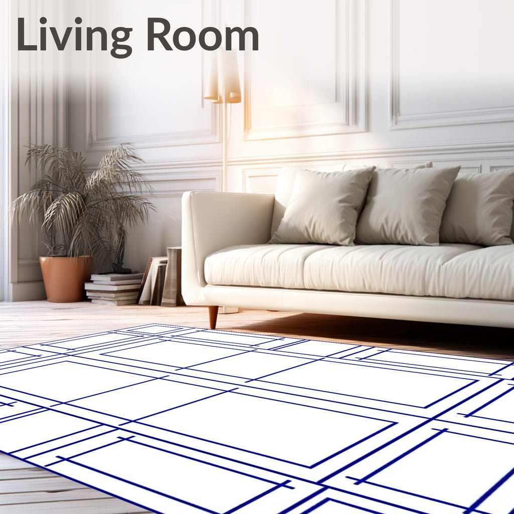 Geometric Grid Design Rug