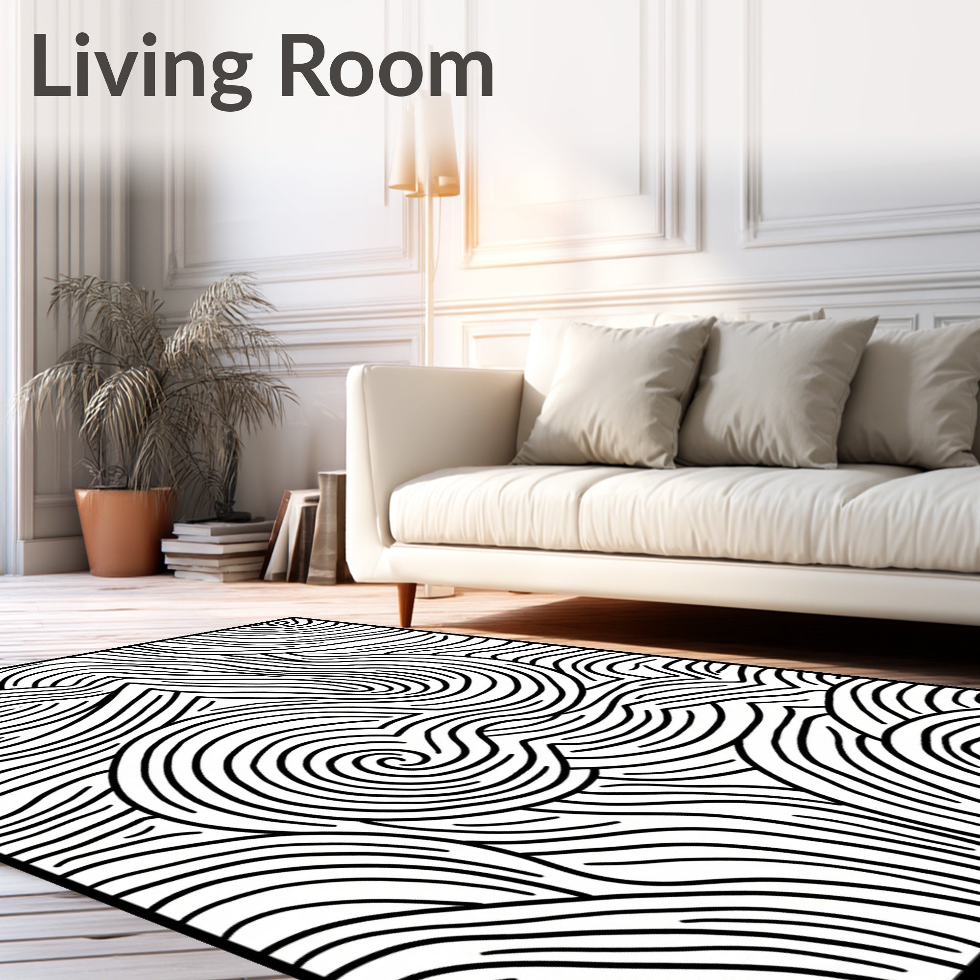 Whimsical Swirl Landscape Pattern Rug