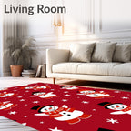 Cute Snowmen Star Pattern Rug