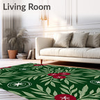 Crimson Berry Leafy Sprig Rug