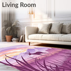 Purple Deer Mountain Landscape Rug