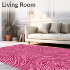 Pink Swirl Abstract Pattern Rug