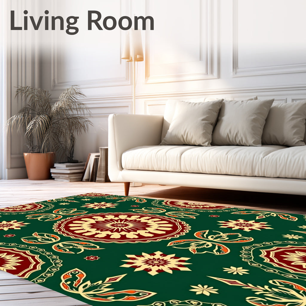 Ornate Mandala Floral Pattern Design Rug