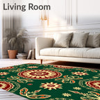 Ornate Mandala Floral Pattern Design Rug