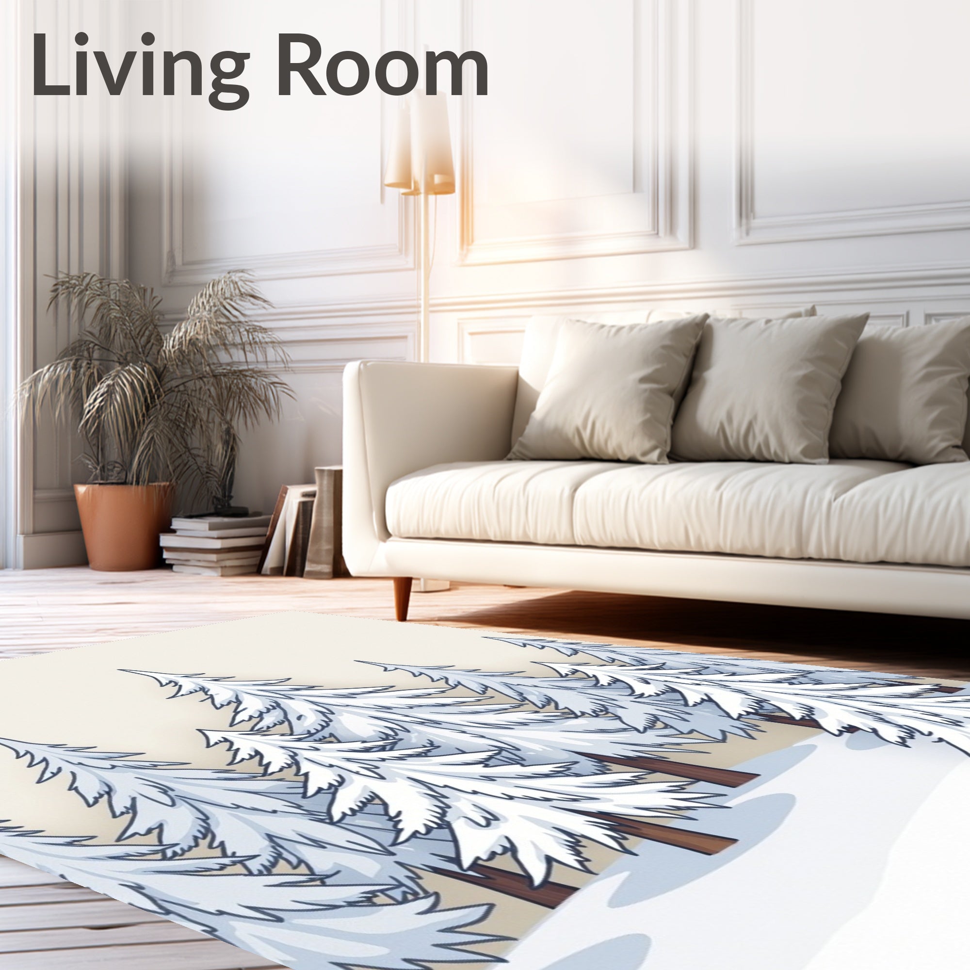 Winter Forest Snow Covered Trees Rug