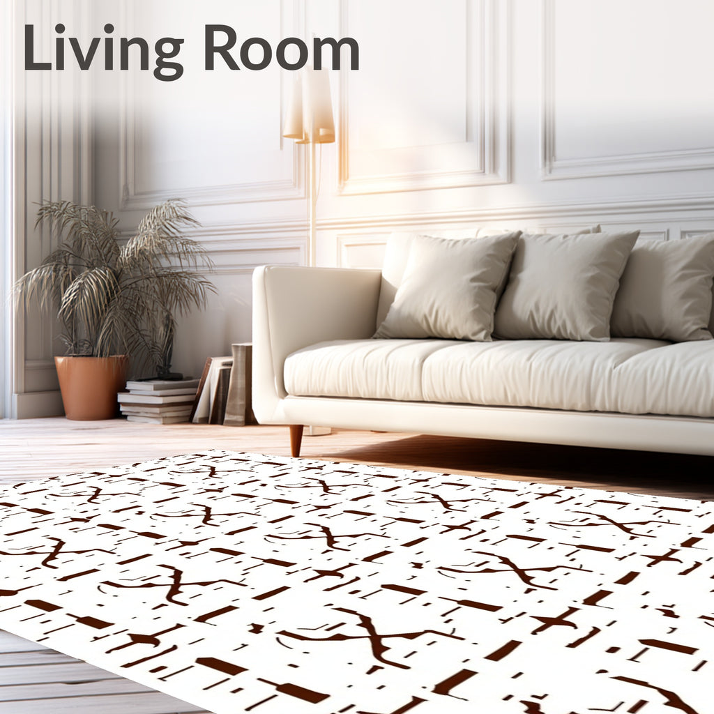 Distinctive Abstract Dark White Pattern Rug