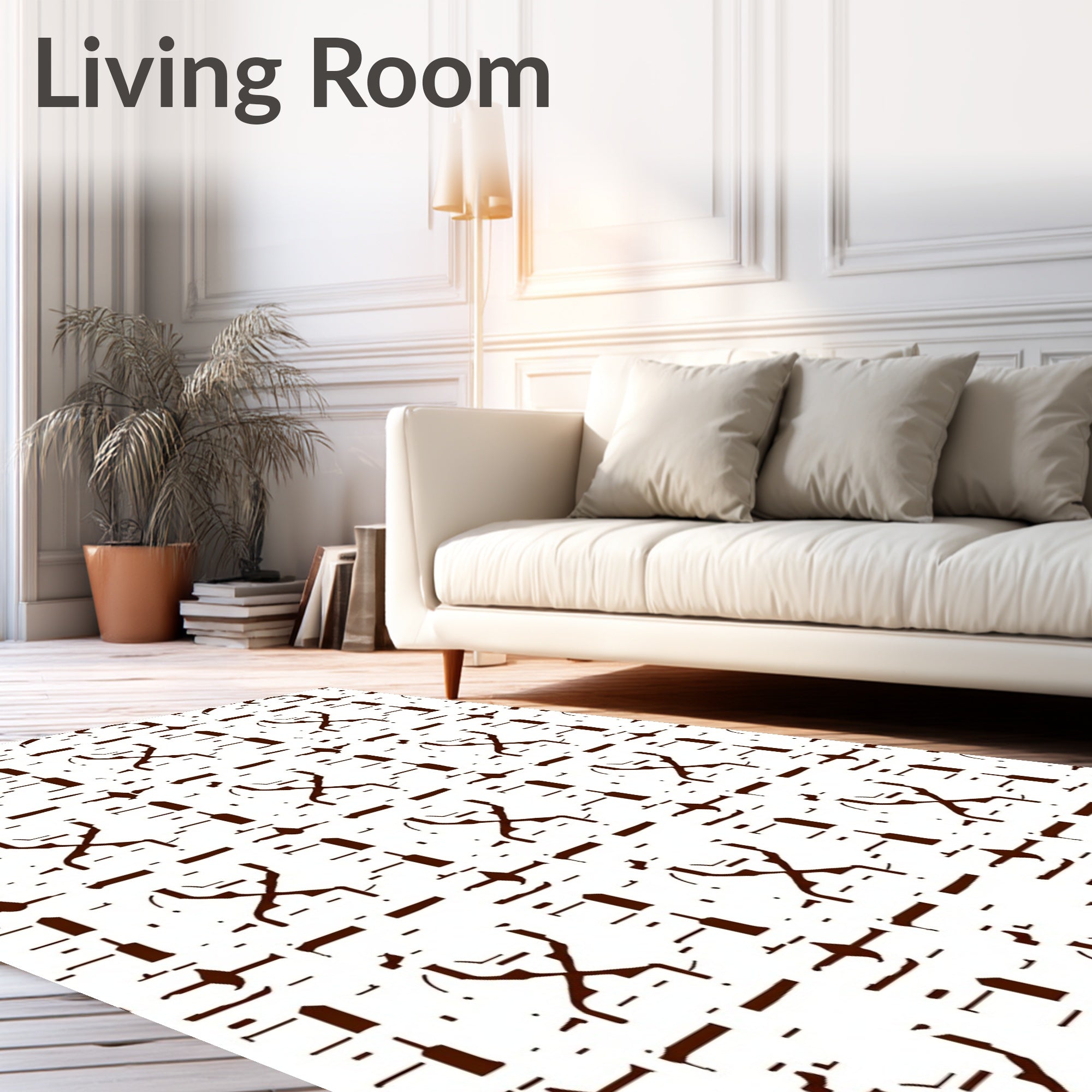 Distinctive Abstract Dark White Pattern Rug