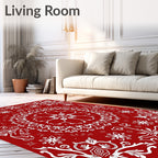 Intricate Snowflake Mandala Pattern Rug