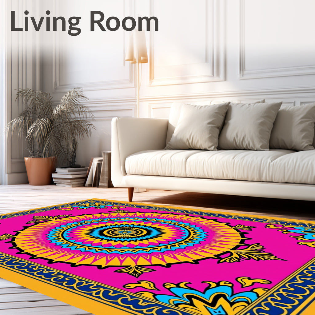 Bold Floral Mandala Pattern Rug