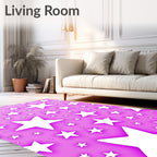 Pink Starburst Pattern Rug