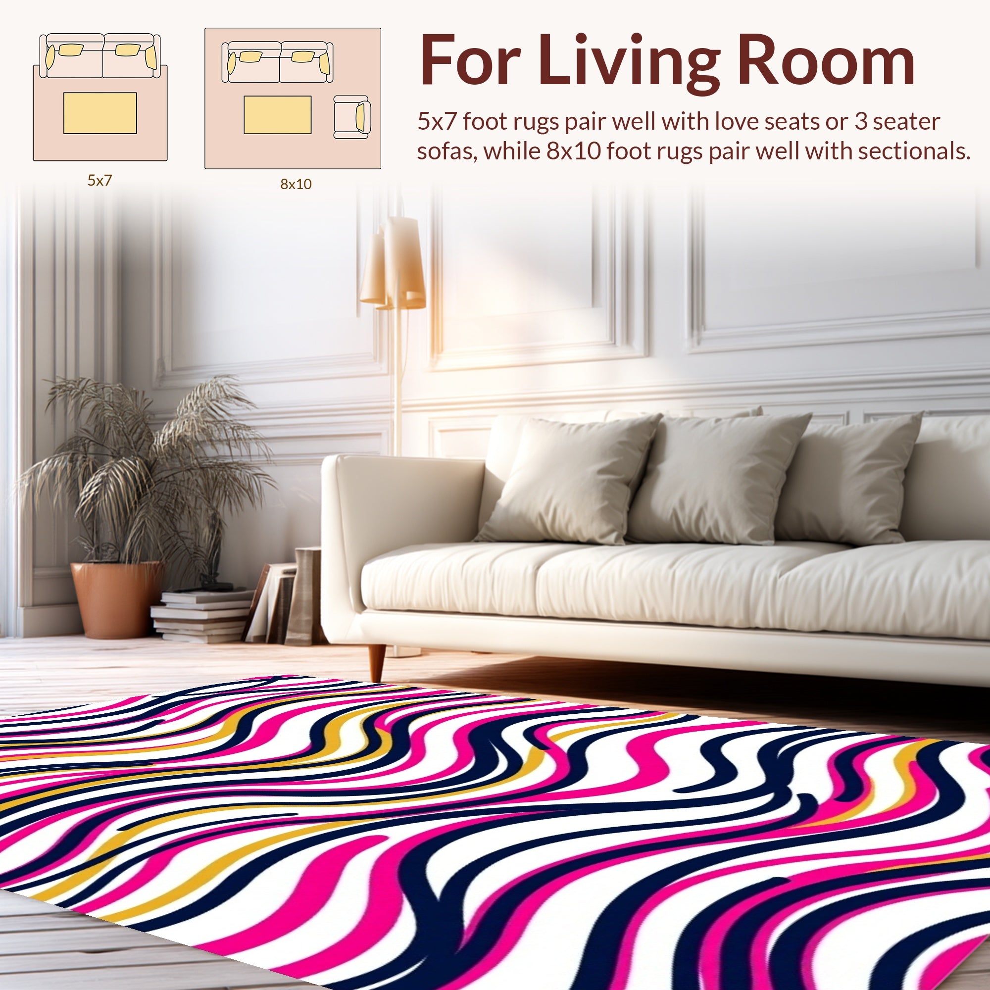 Vibrant Wave Pattern Rug Redesign Rug