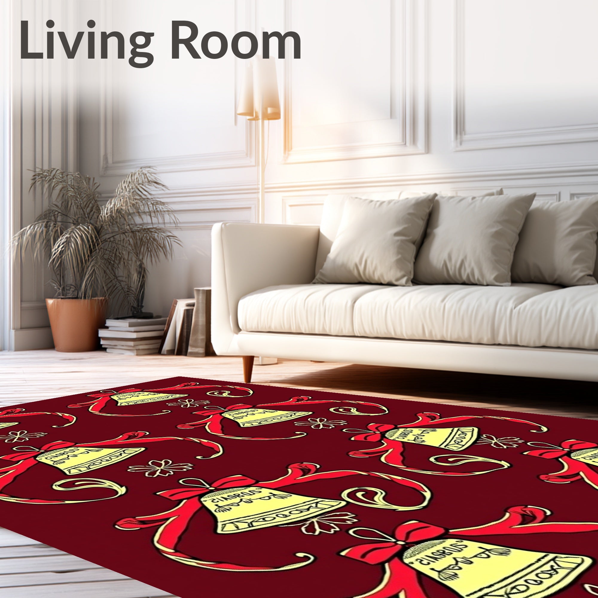 Festive Bell Ribbon Pattern Rug