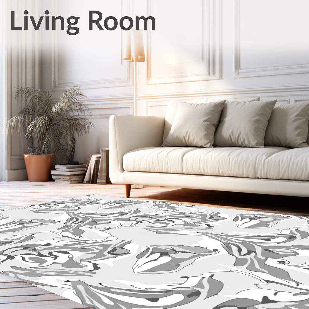 Abstract Flowing Ink Wash Pattern Rug