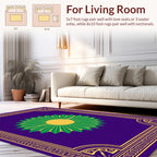 Purple Bold Floral Geometric Rug