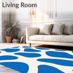 Organic Blue Cream Organic Pattern Rug