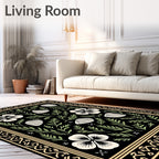 Shell Floral Botanical Patterned Rug