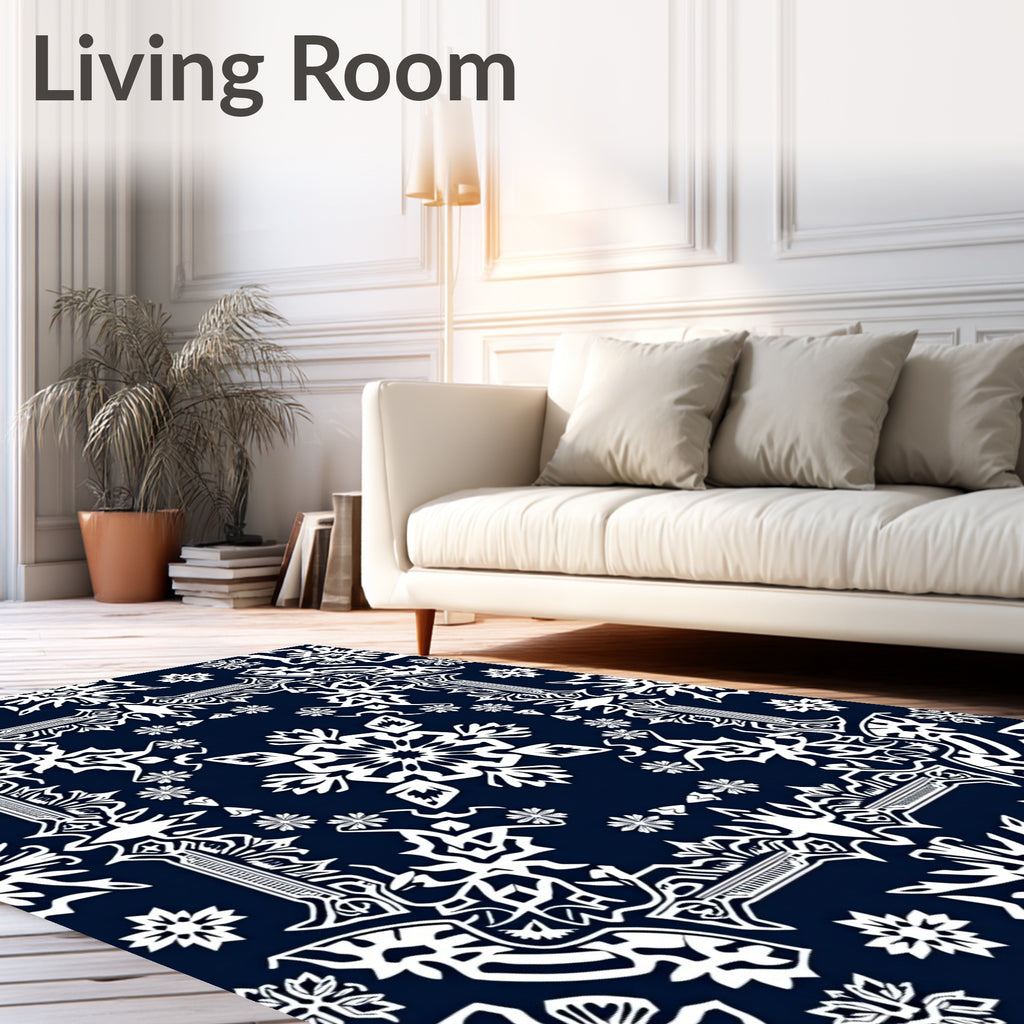 Intricate Floral Mandala Pattern Rug
