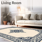 Elegant Ornamental Border Design Rug
