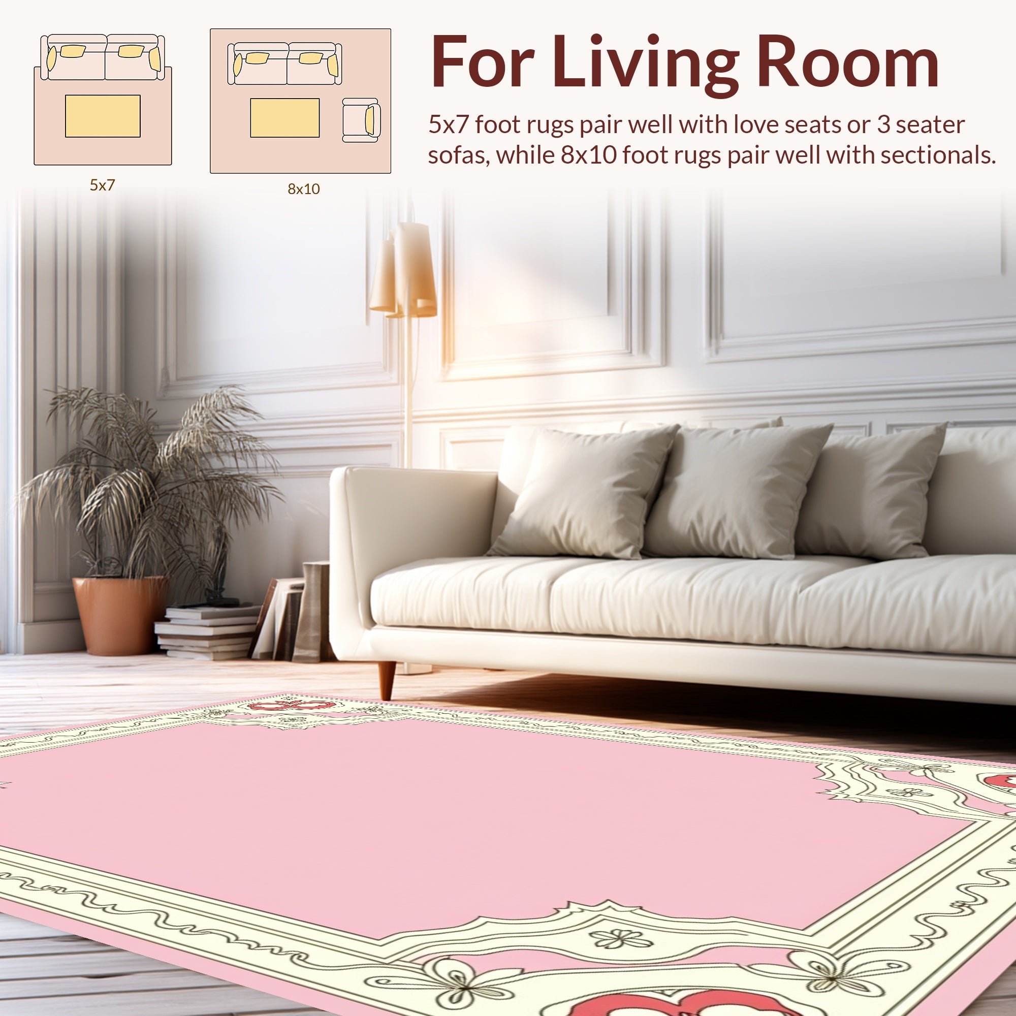 Classic Floral Border Design Rug