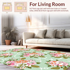 Pastel Floral Pattern with Scalloped Accents Rug