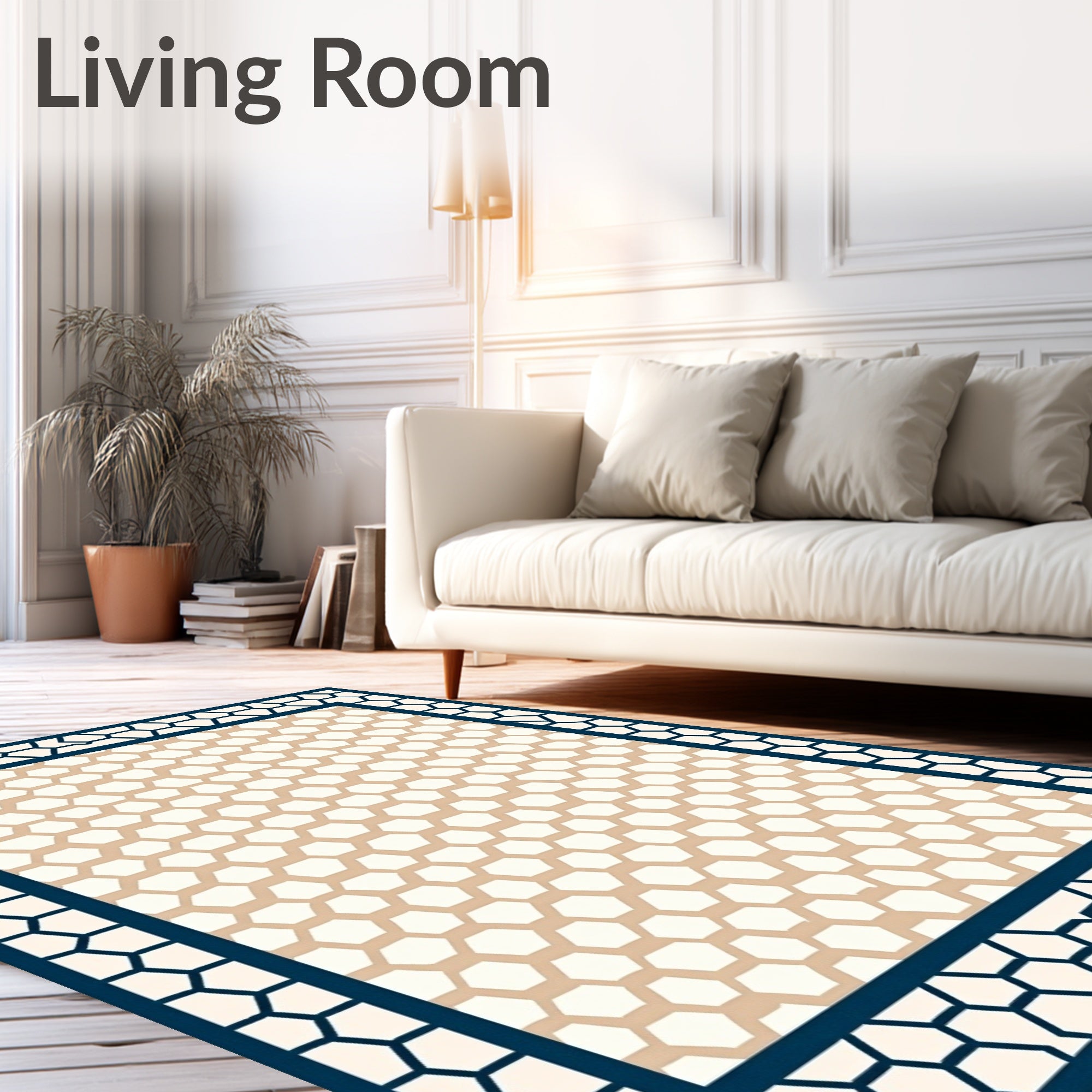 Modern Honeycomb Pattern Rug