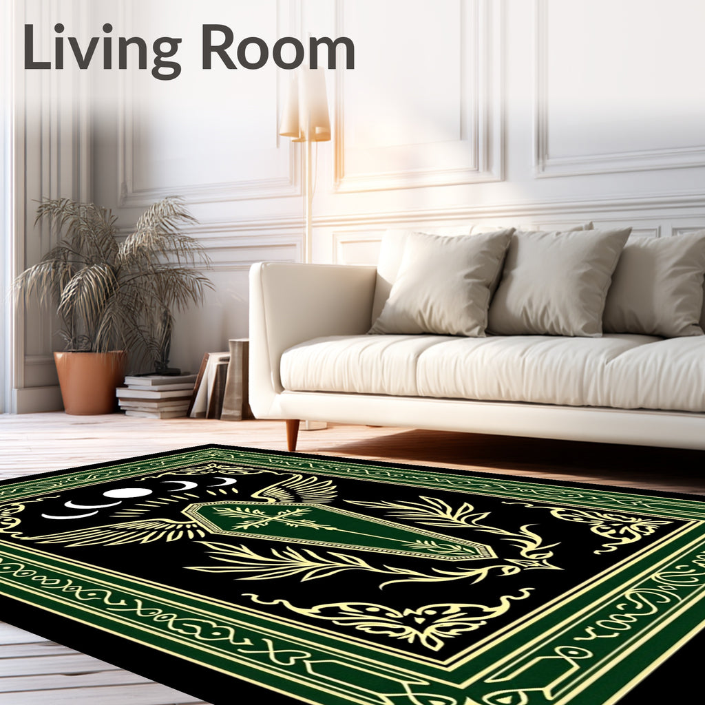 Gothic Shield With Wings Pattern Rug