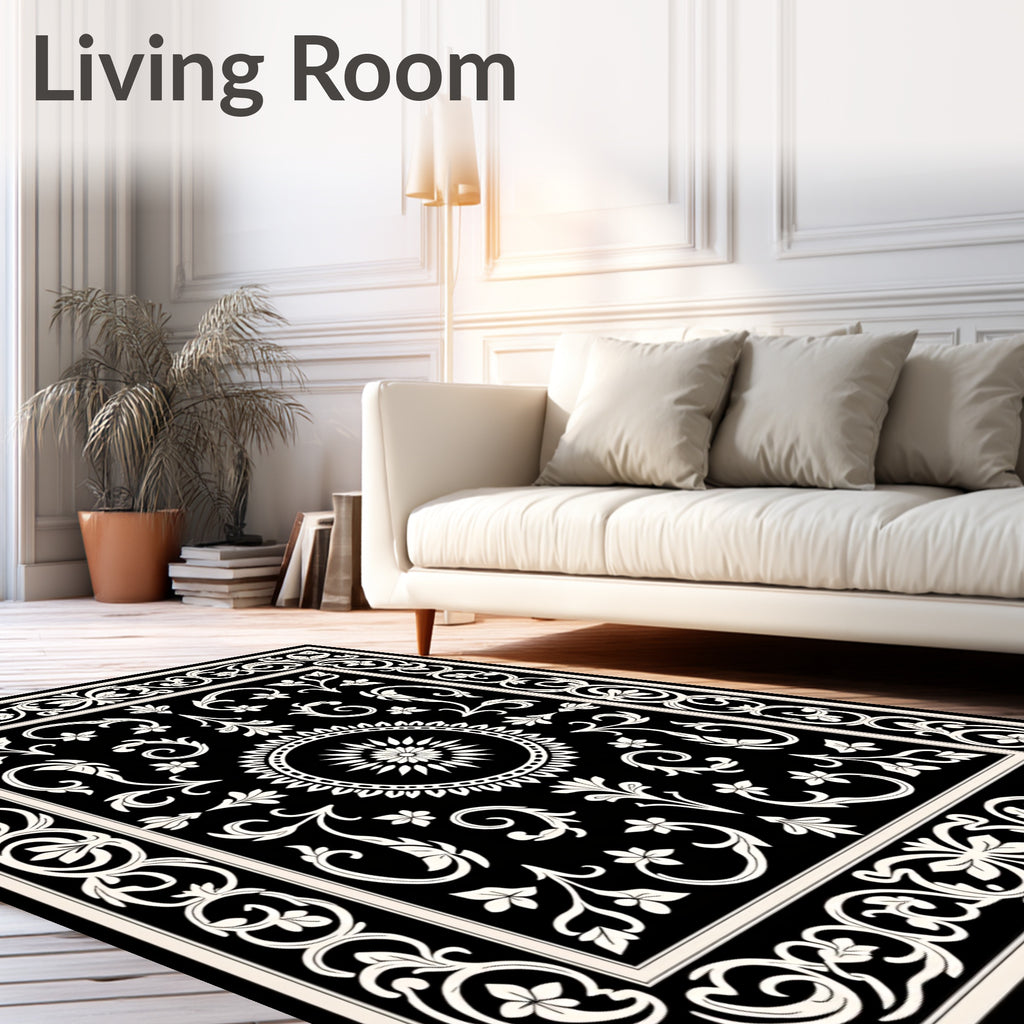 Ornate Floral Scroll Classic Design Rug