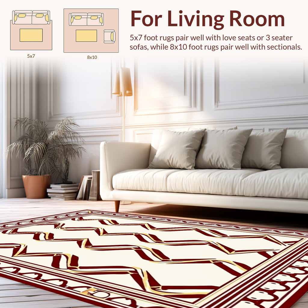 Striped Ribbon Geometric Pattern Rug