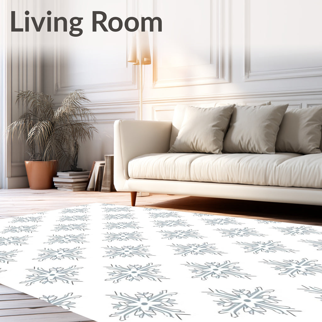 Elegant Snowflake Pattern Rug
