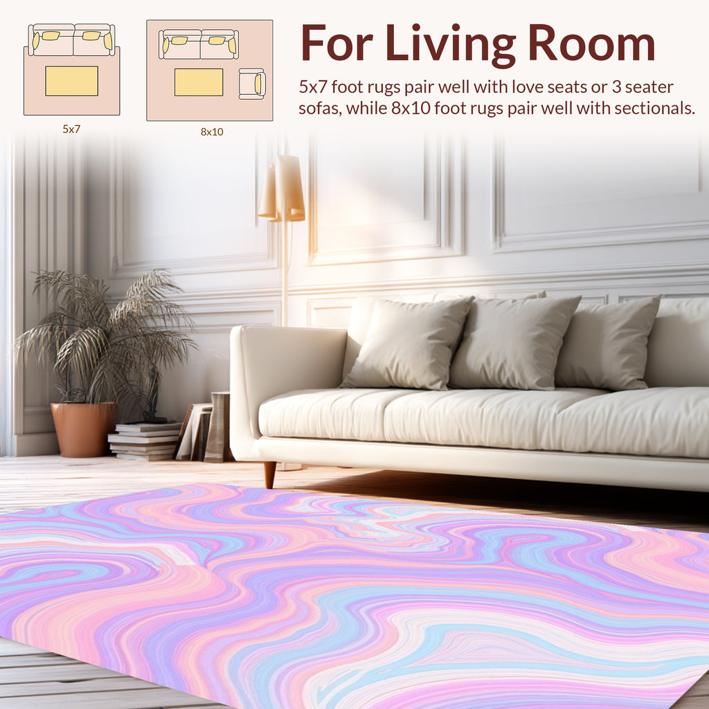 Pastel Swirl Agate Pattern Rug