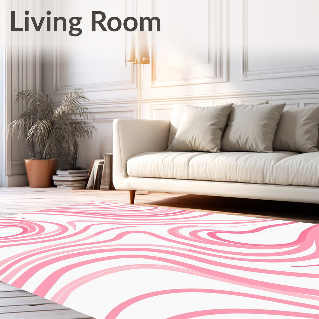 Pink Swirl Flow Pattern Rug