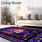 Enchanted Forest animals Bordered Design Rug