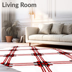 Bold Red Black Diamond Pattern Rug