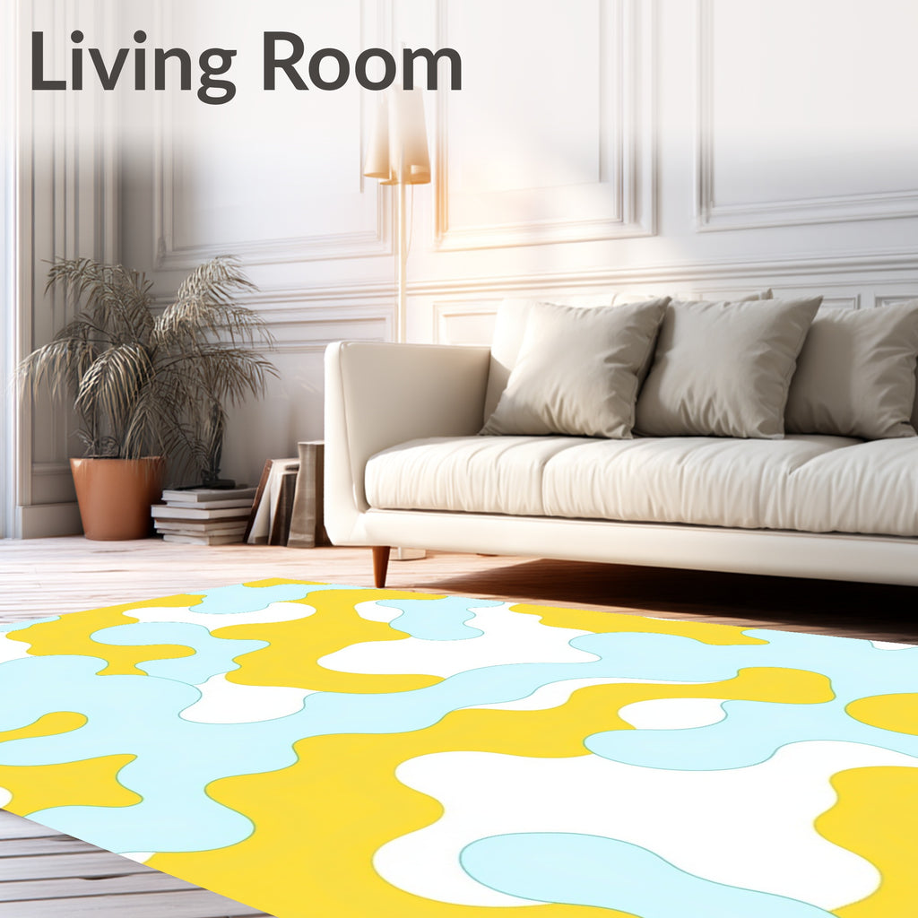 Abstract Camo Fluid Shapes Rug