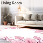 Delicate Pink Floral Vine Design Rug